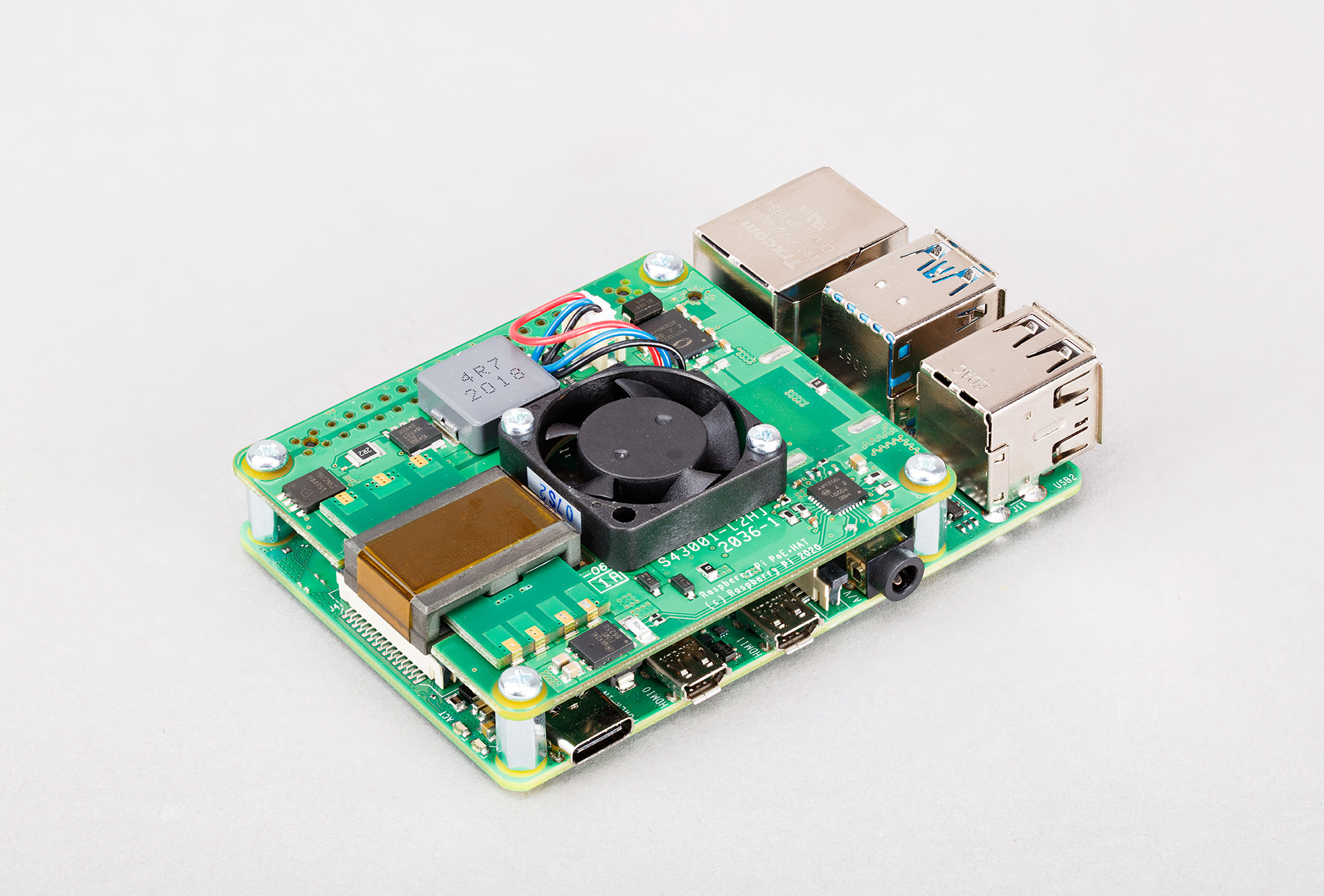 Buy a PoE+ HAT Raspberry Pi